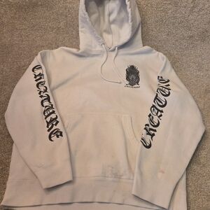 Mens Creature Hoodie Phantasm Beast NHS White Medium Distressed Sweatshirt